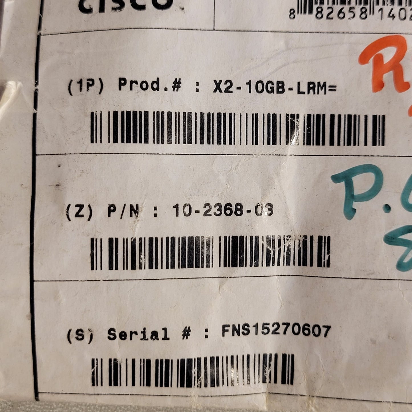 CISCO 10-2368-03 Fiber Optic Transceiver Module X2-10GB-LRM