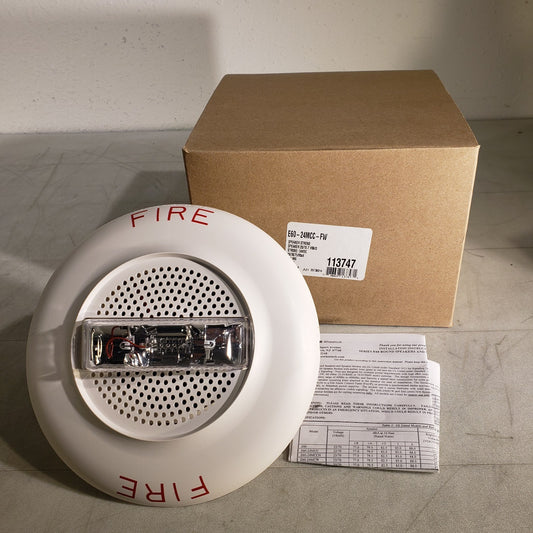 Cooper Wheelock E60-24MCC-FW Fire Alarm With Speaker And Strobe Light 113747