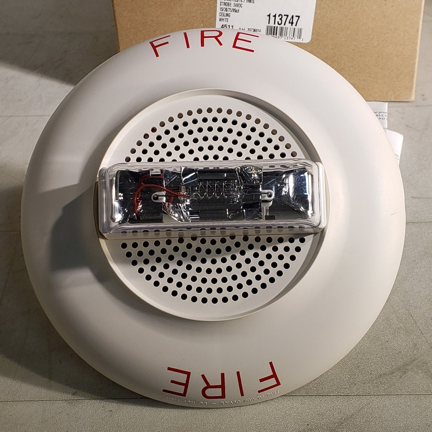 Cooper Wheelock E60-24MCC-FW Fire Alarm With Speaker And Strobe Light 113747