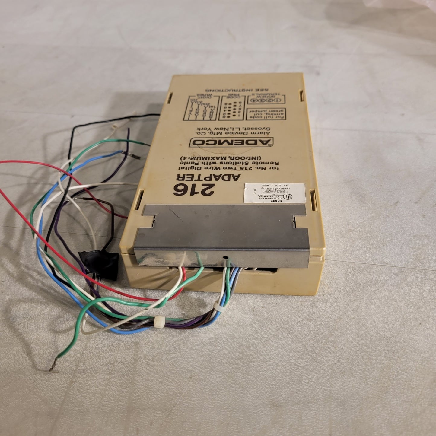 Vintage Ademco 216 Adapter For 215 Two Wire Digital Remote Station With Panic