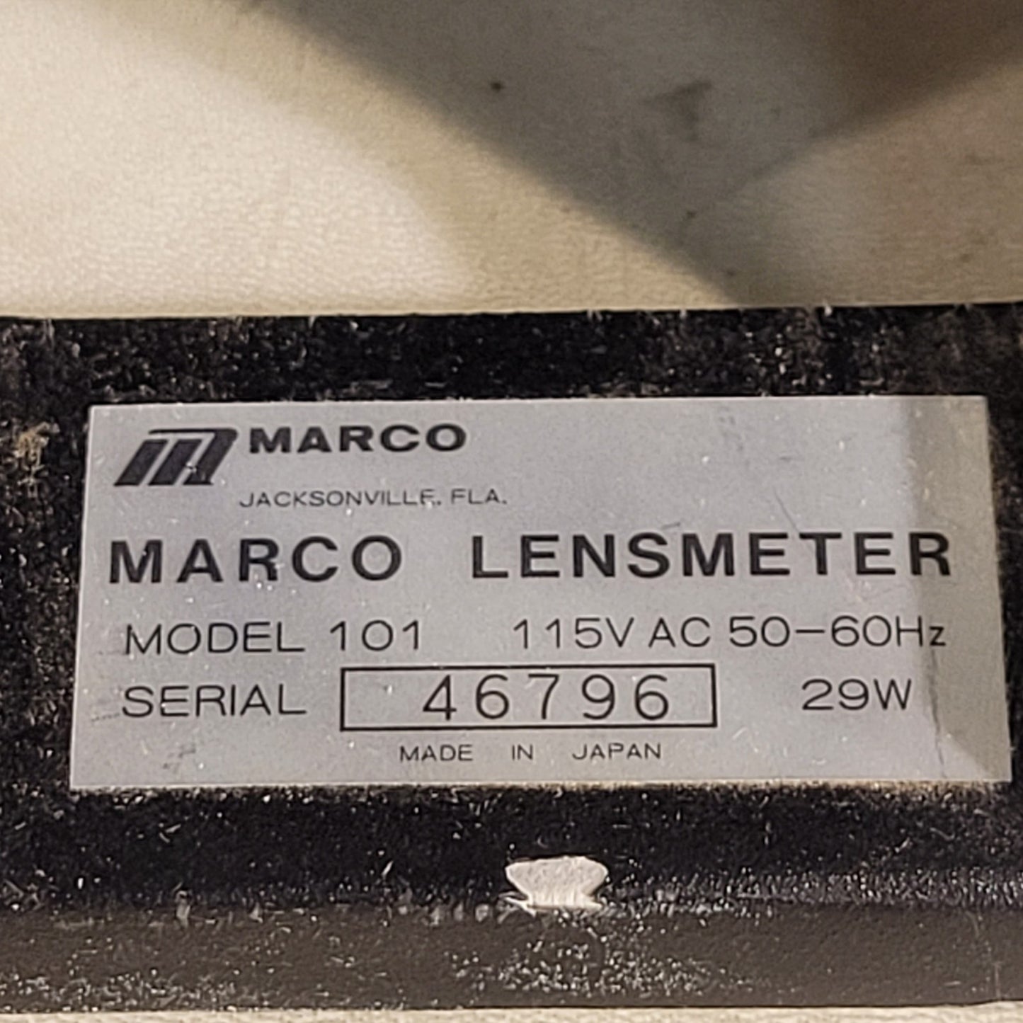 Vintage Lombart Instrument 101 Marco Lensmeter Inclination Prism Compensator 90°