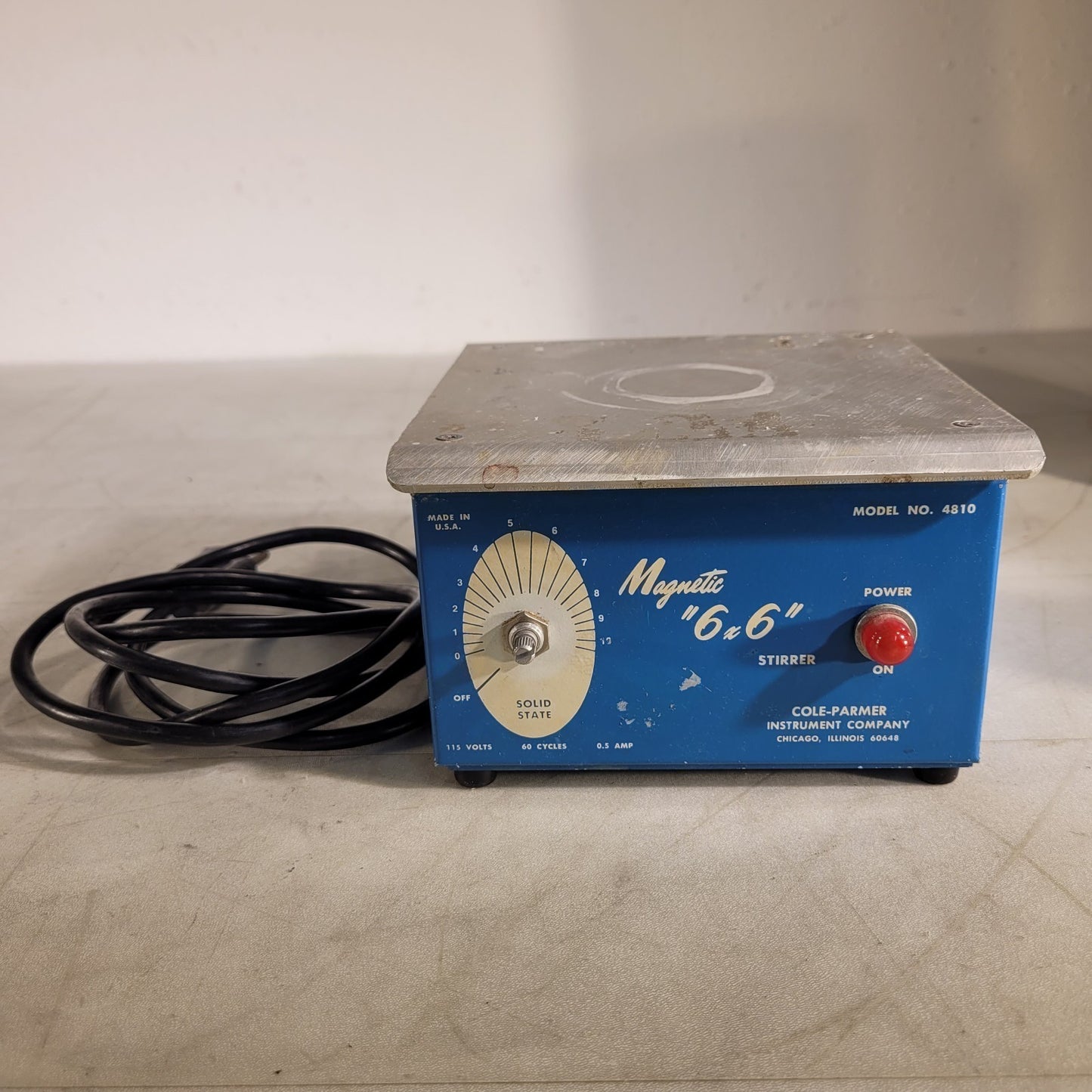 Cole Parmer 4810 Magnet 6x6 Solid State Stirrer 115V 60 Cycles 0.5A
