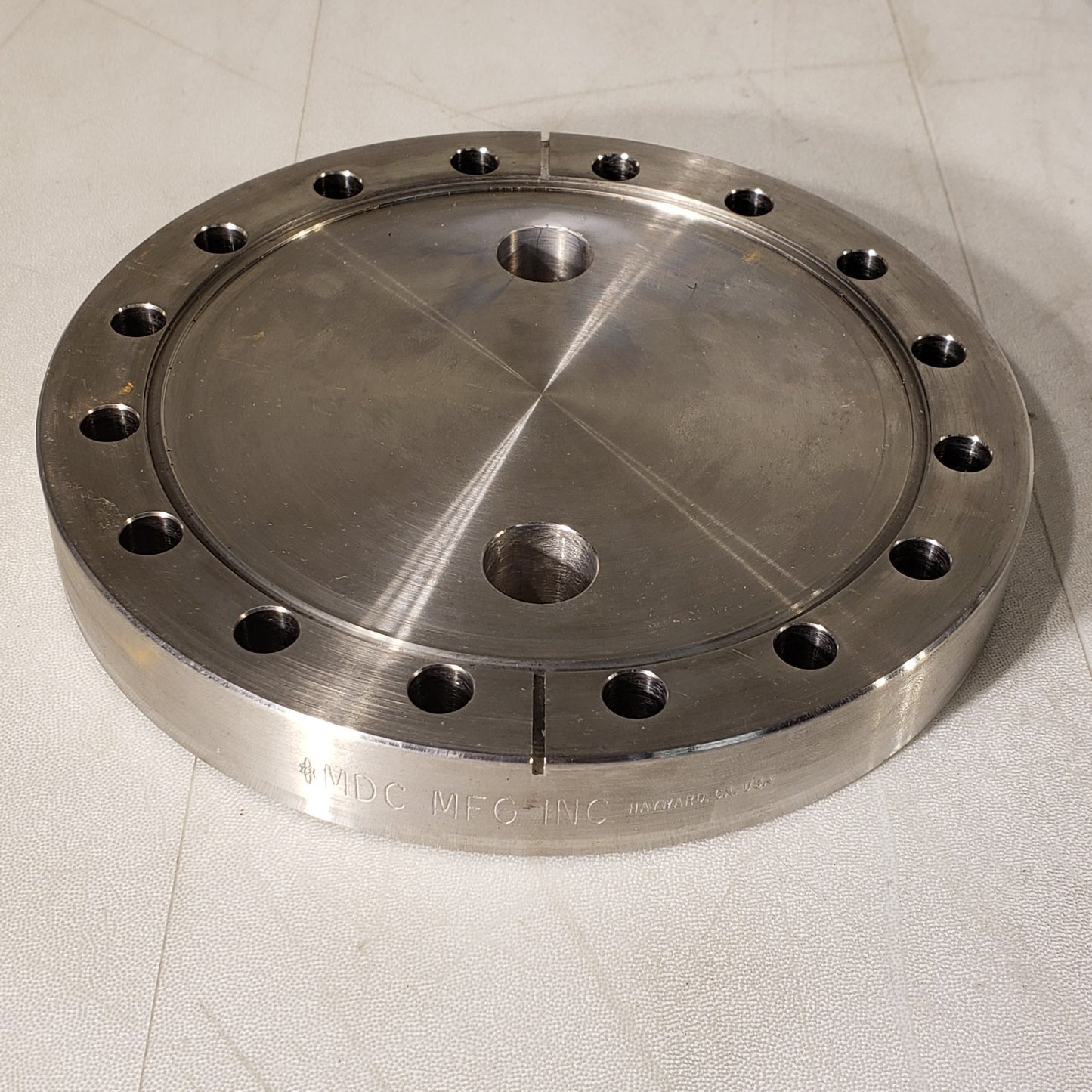 MDC Conflat 6" CF DN100CF Flange w/ 2x 1.33" DN16CF Zero Length Adapter UHV SS