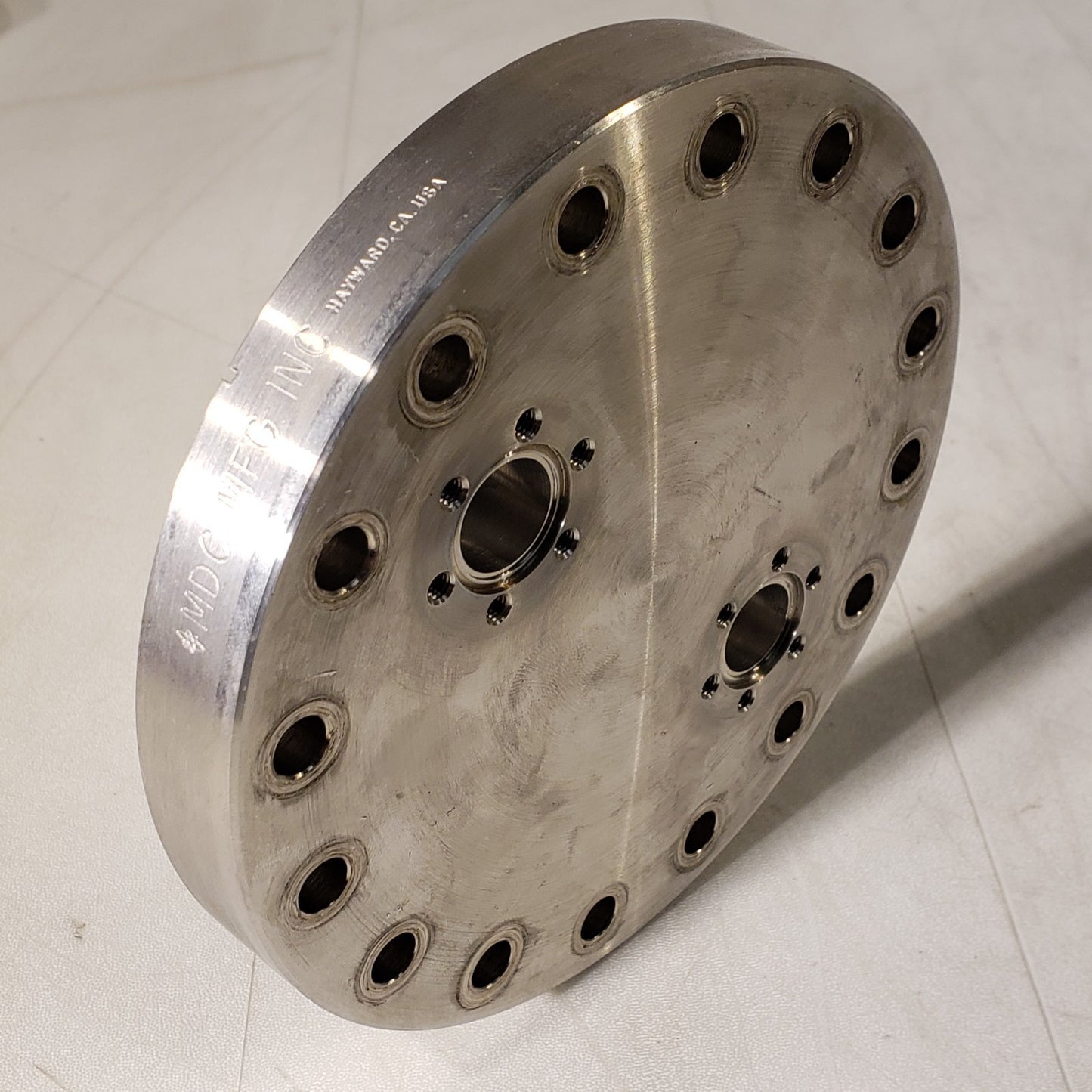 MDC Conflat 6" CF DN100CF Flange w/ 2x 1.33" DN16CF Zero Length Adapter UHV SS