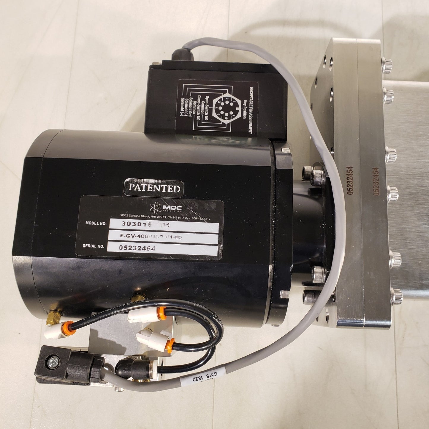 MDC 6" CF Conflat DN100CF Pneumatic Gate Valve SS 303016-101 E-GV-4000M-P CF100