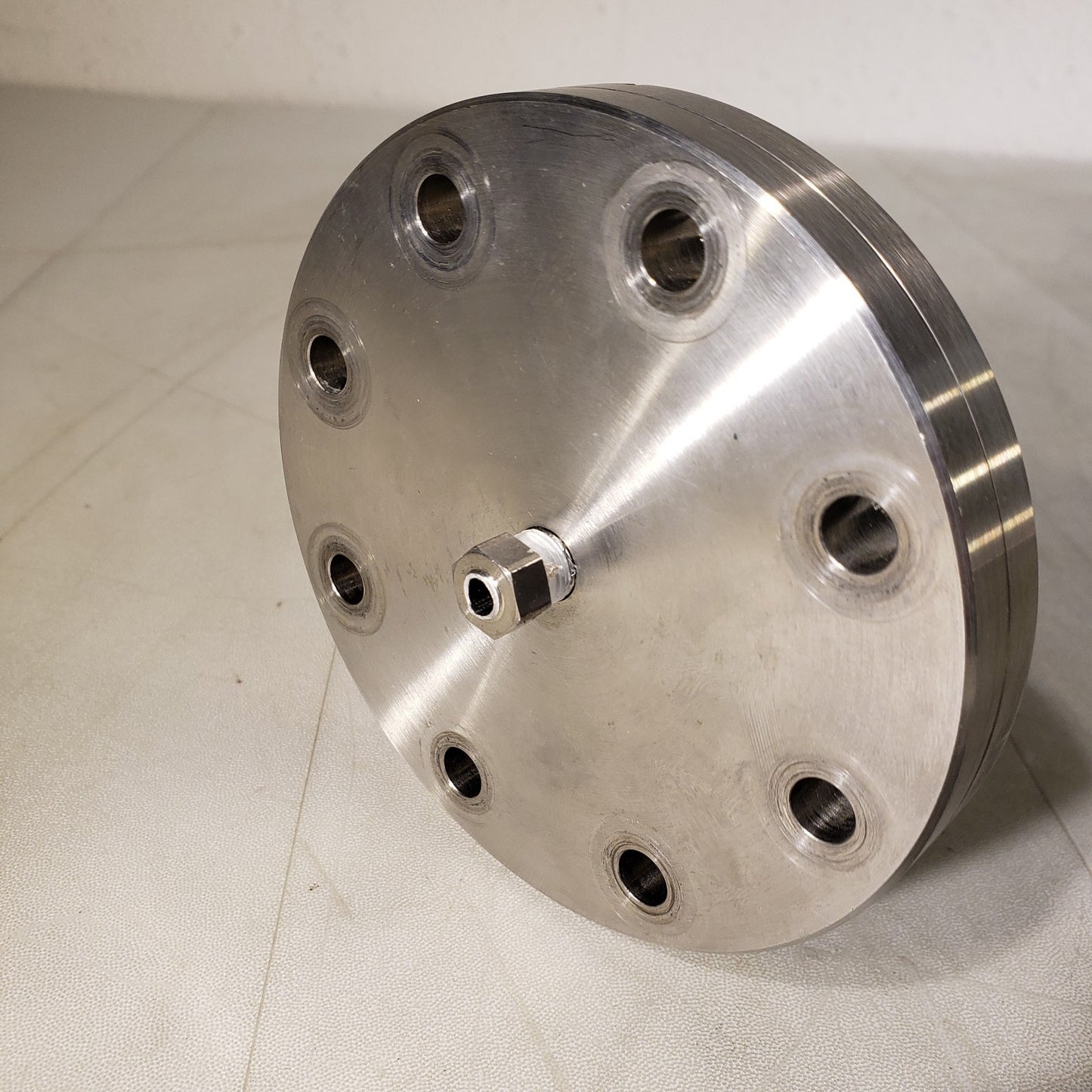 Conflat DN63CF 4.5" Flange w 1/4" NPT Threaded Adapter UHV Ultra High Vacuum
