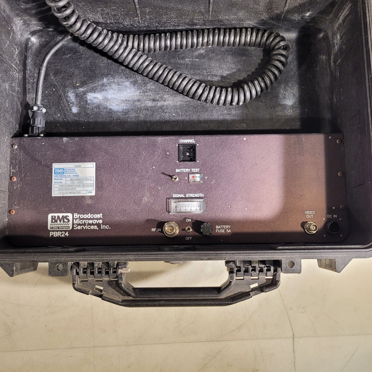BMS 8013856070 PBR24 Briefcase Radio Receiver w/ 11.3" LCD Monitor 6425-6525 MHz