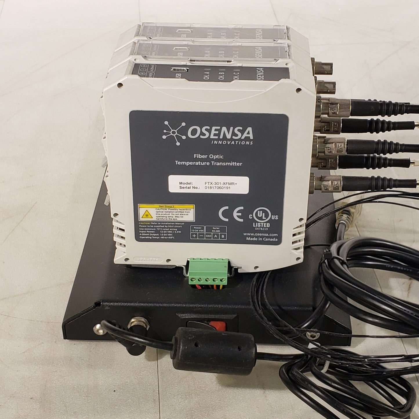 Osensa FTX-301-XFMR+ Fiber Optic Temperature Transmitter w/ 6x Fiber Thermostat