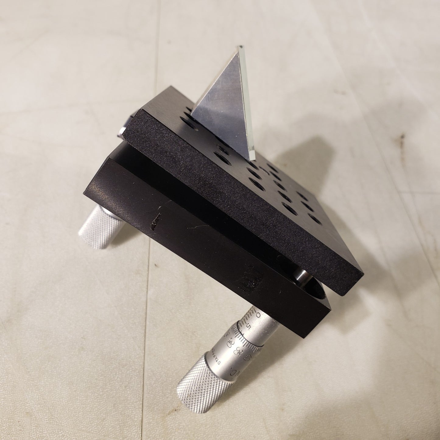 Newport 2-Axis Tilt Stage W/ 2 Daedal Starrett Micrometers 1/2" Hole Spacing