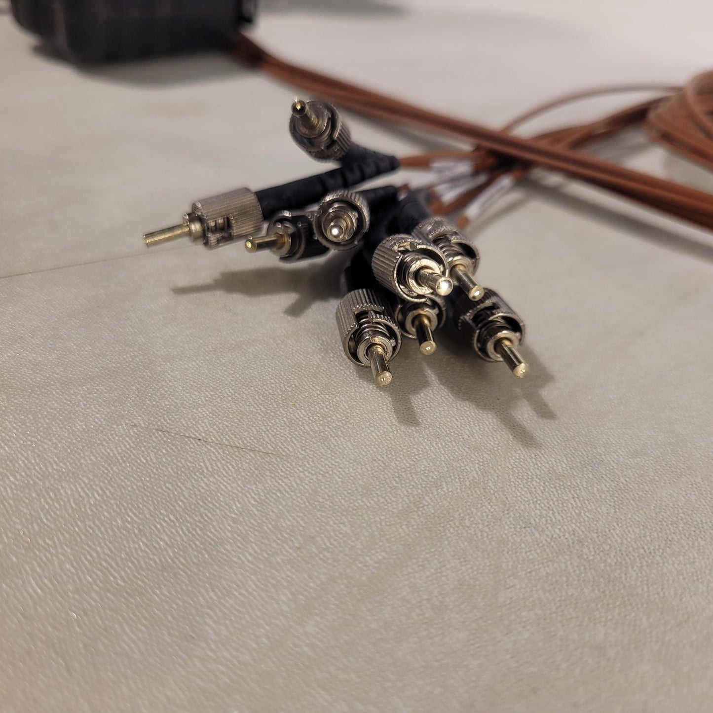 ISO-K 100 Visible Light 9-Port Fiber Optic Feedthrough w/ ST Cables High Vacuum