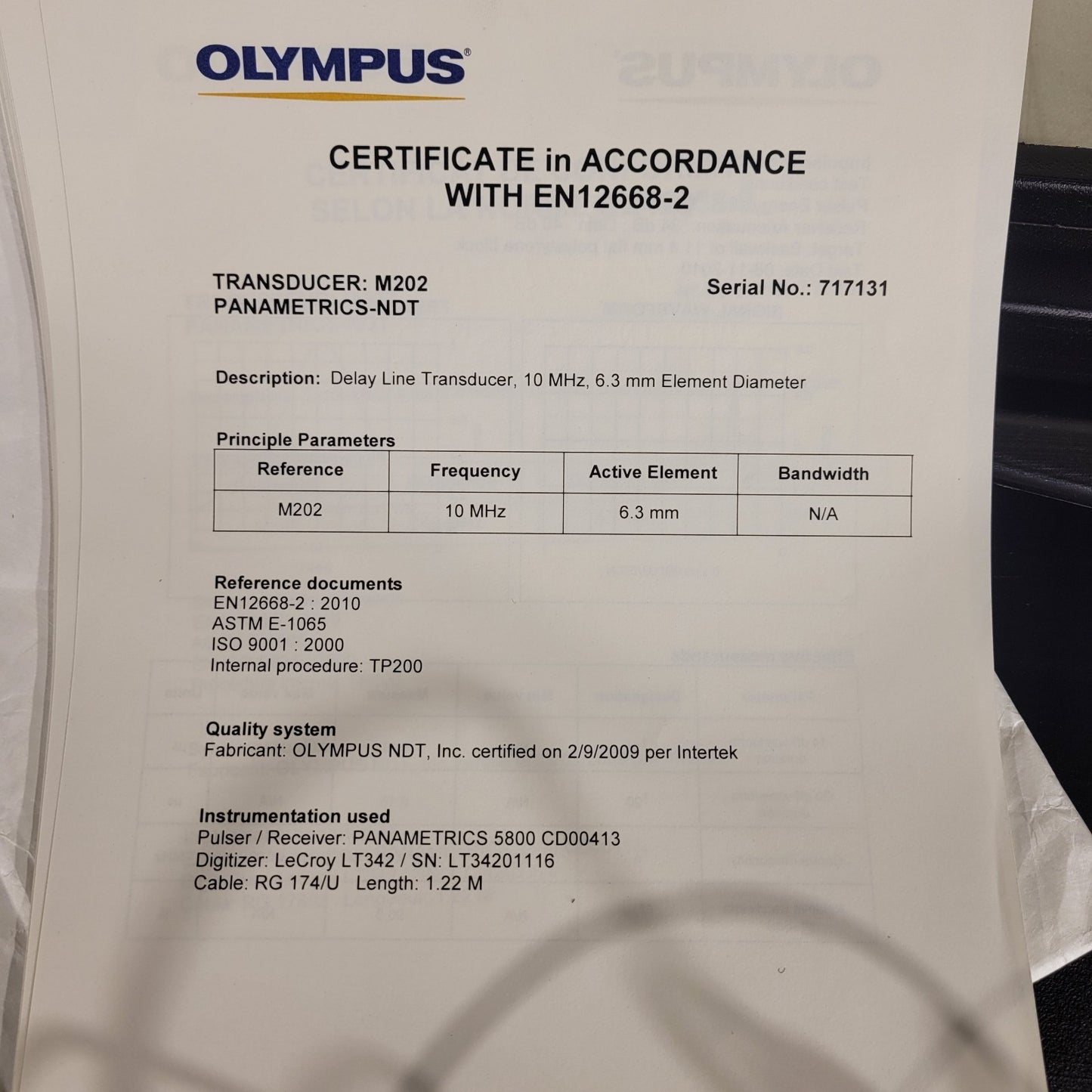 Olympus 25MX Plus Thickness Gauge MX8 Multiplexer Delay Transducer Panametrics