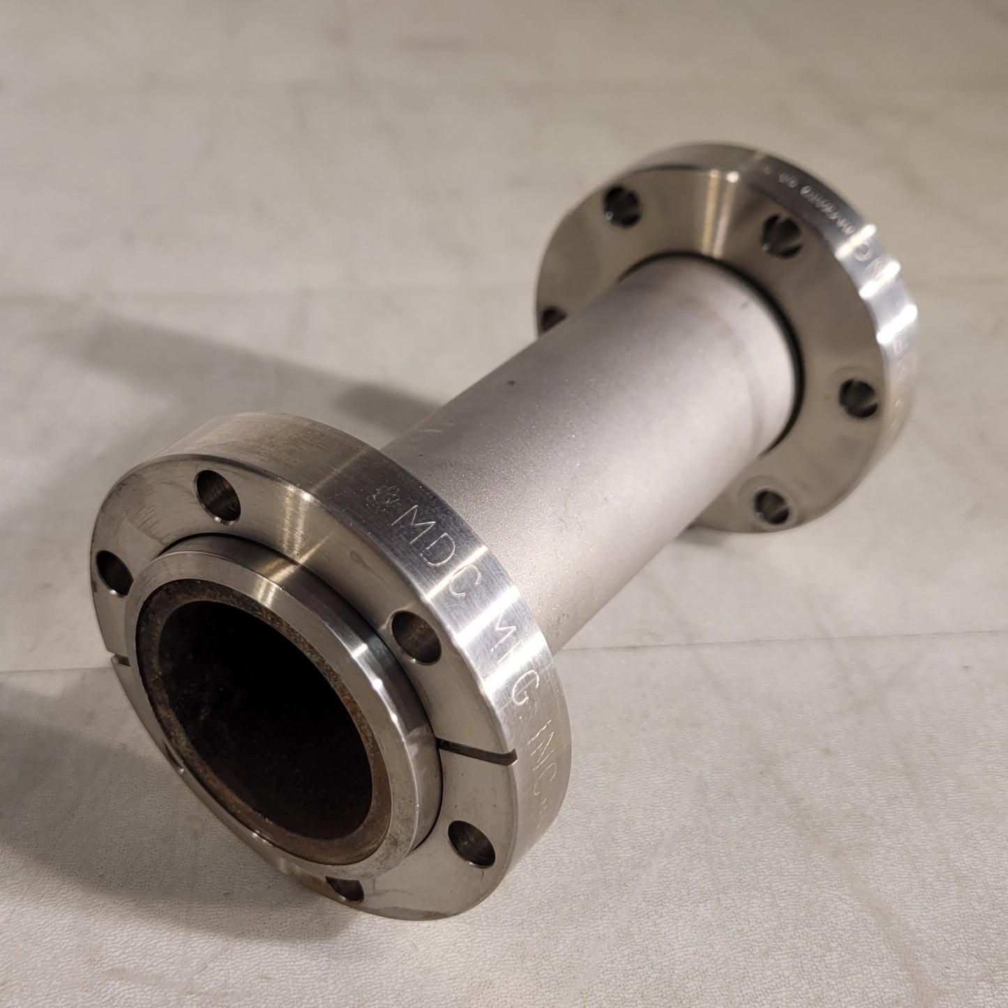 KNIFE EDGE DING- MDC 2.75" Conflat DN35CF Fixed To 2.75" CF Nipple 5" Long SS