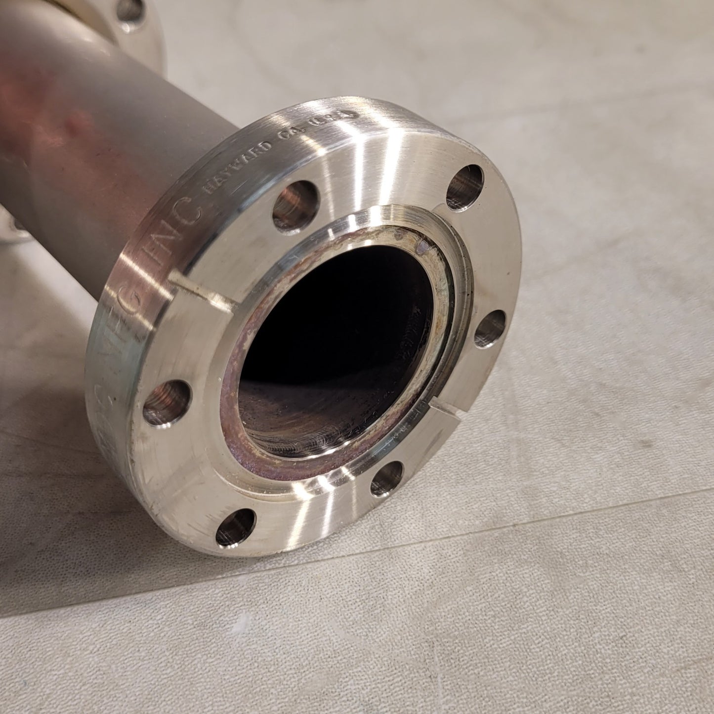 KNIFE EDGE DING- MDC 2.75" Conflat DN35CF Fixed To 2.75" CF Nipple 5" Long SS