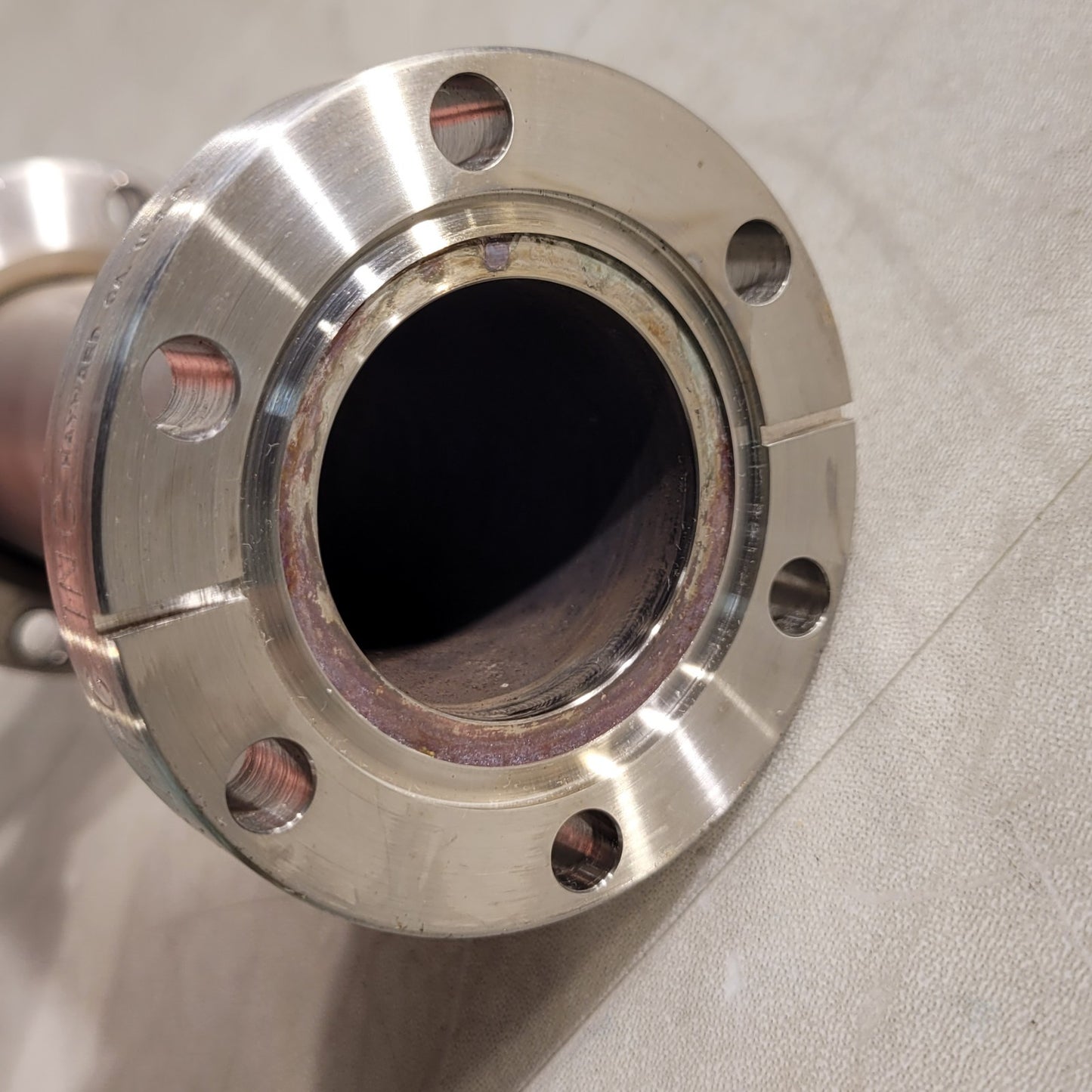 KNIFE EDGE DING- MDC 2.75" Conflat DN35CF Fixed To 2.75" CF Nipple 5" Long SS