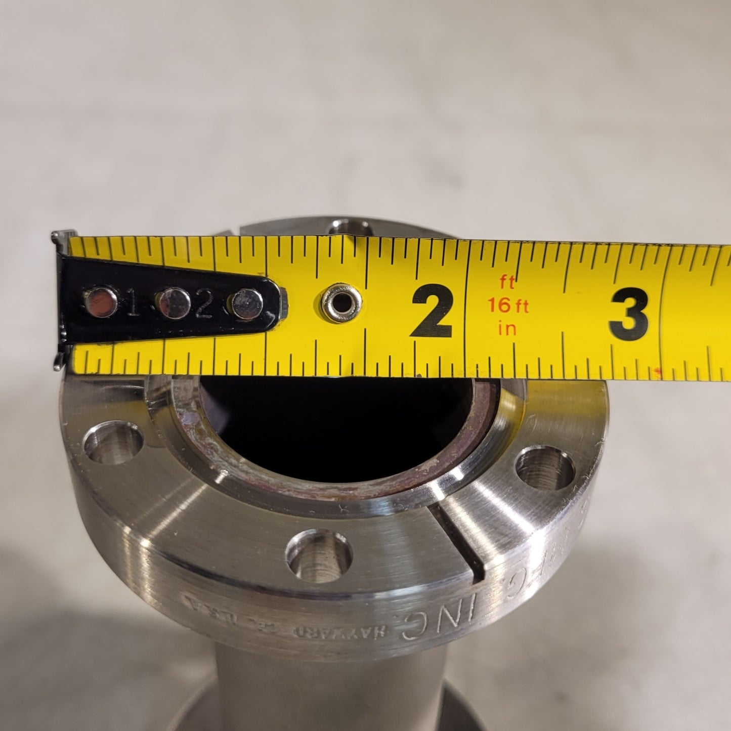 KNIFE EDGE DING- MDC 2.75" Conflat DN35CF Fixed To 2.75" CF Nipple 5" Long SS