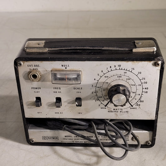 Vintage Raymer LWT Speaker Line Test Set Portable Battery Powered