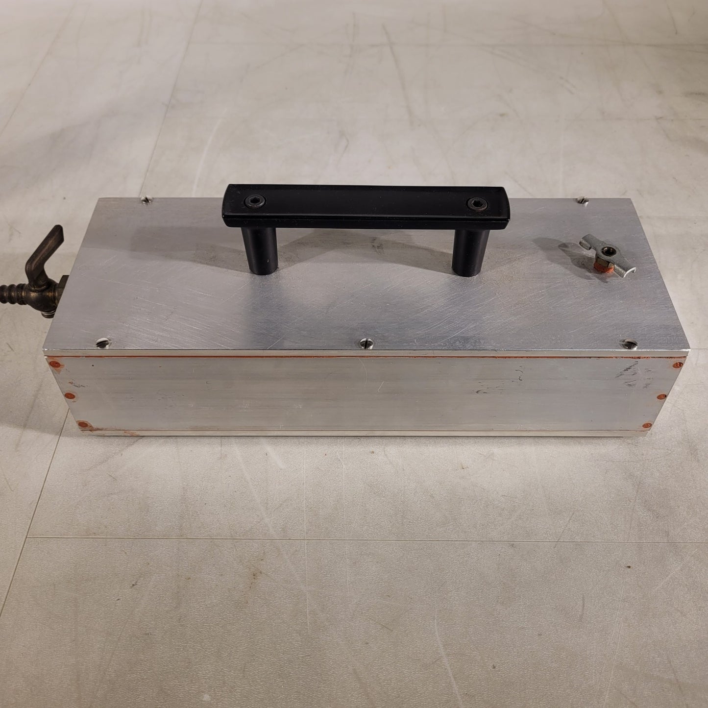 Metal Gas Flow Chamber w/ Air Valve For Microscope Slide Samples 12inX4.5inX3in