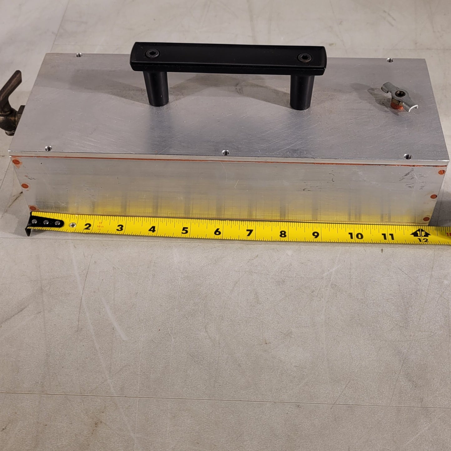 Metal Gas Flow Chamber w/ Air Valve For Microscope Slide Samples 12inX4.5inX3in