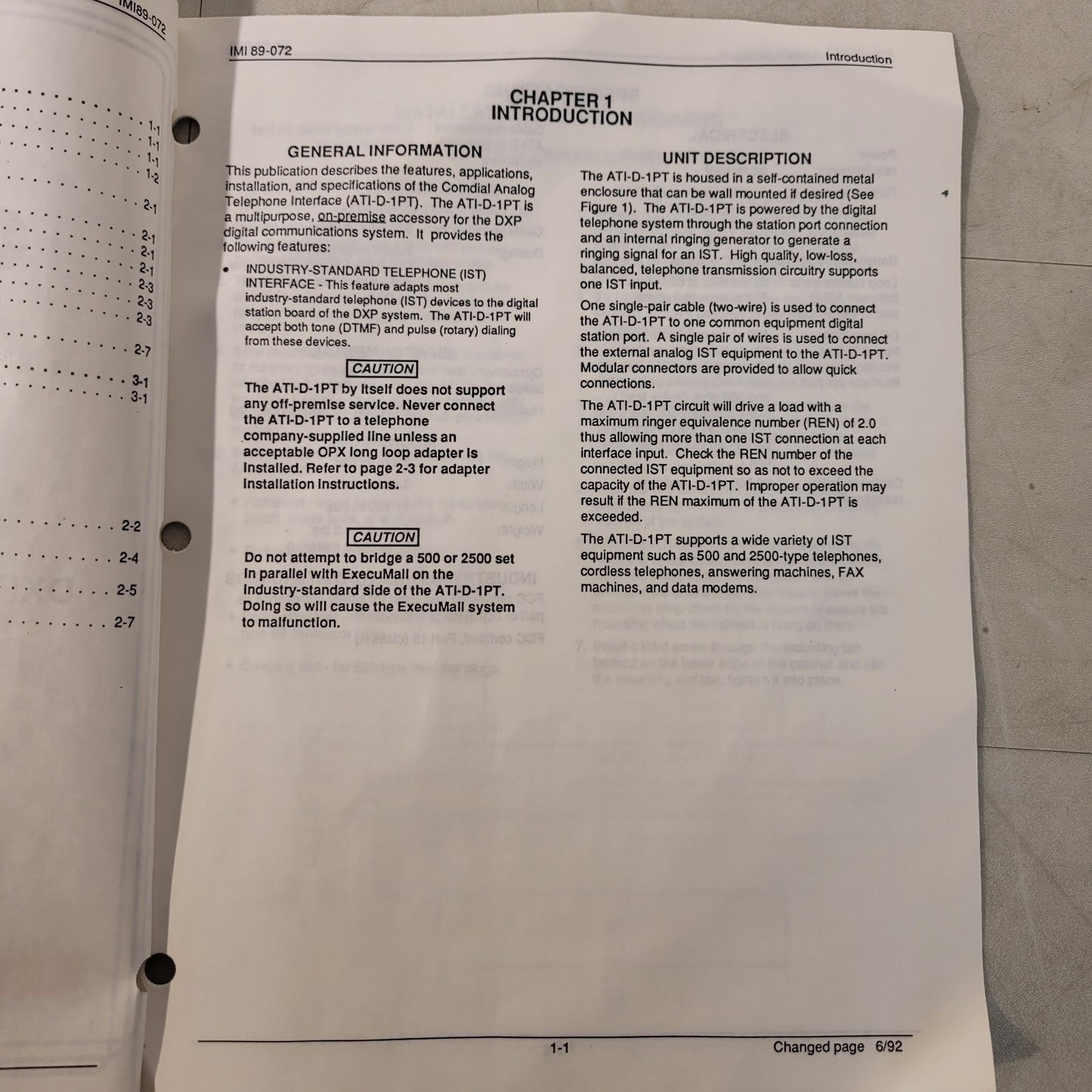 Vintage Comdial Analog Terminal Interface Dxp Comm System Installation Manual
