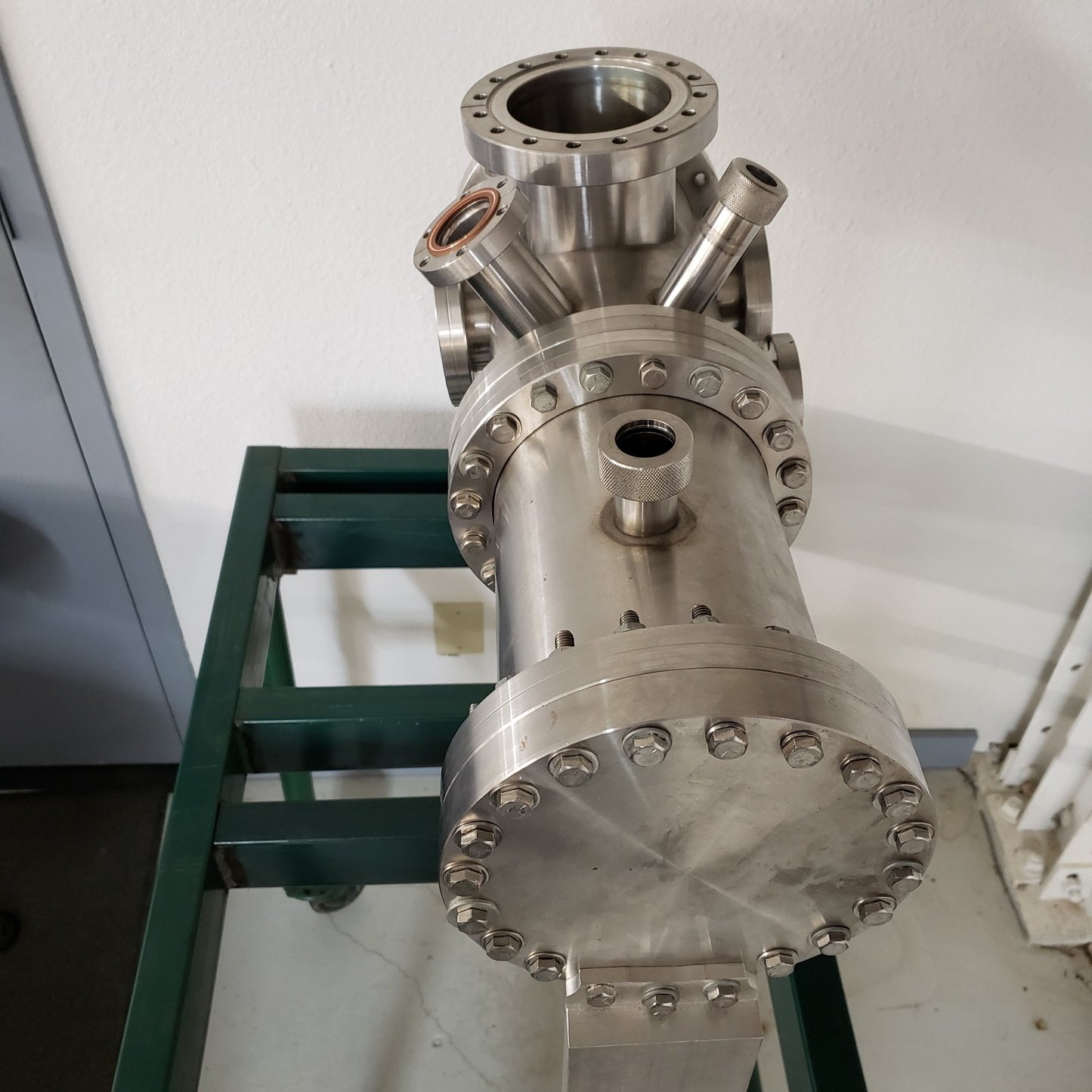 8" Ultra High Vacuum Chamber Conflat CF Flanges DN160CF Ultra Torr w/ Frame Cart