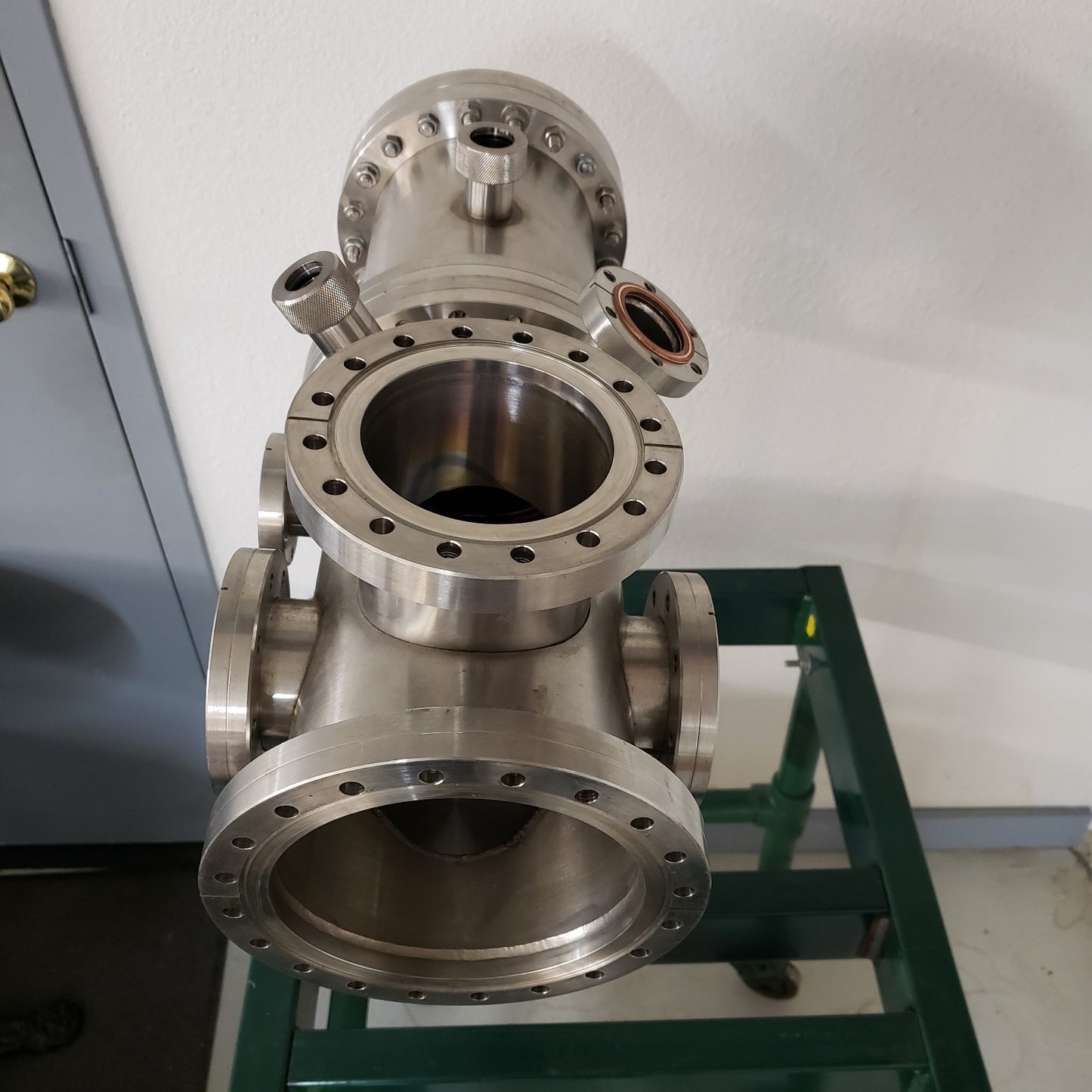 8" Ultra High Vacuum Chamber Conflat CF Flanges DN160CF Ultra Torr w/ Frame Cart