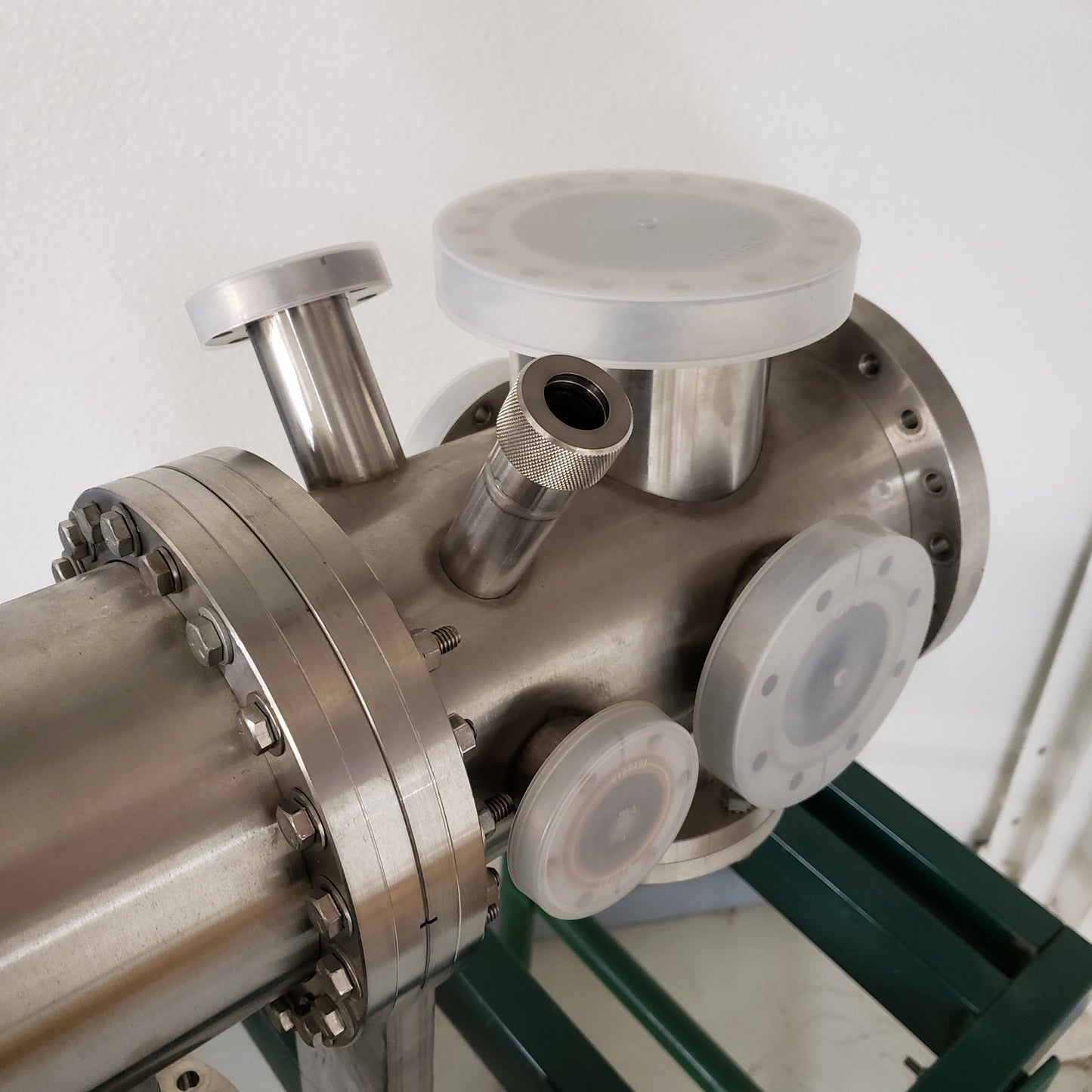 8" Ultra High Vacuum Chamber Conflat CF Flanges DN160CF Ultra Torr w/ Frame Cart