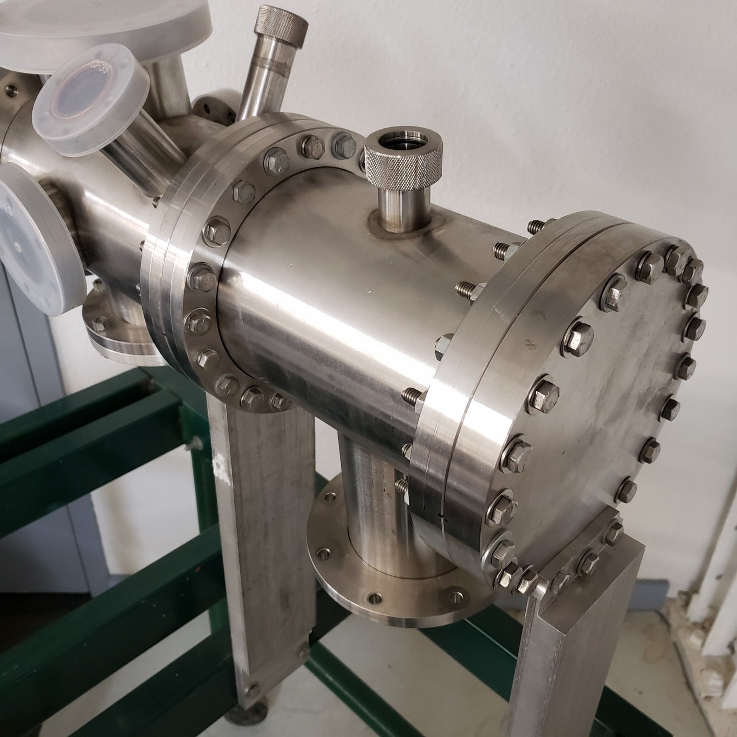 8" Ultra High Vacuum Chamber Conflat CF Flanges DN160CF Ultra Torr w/ Frame Cart