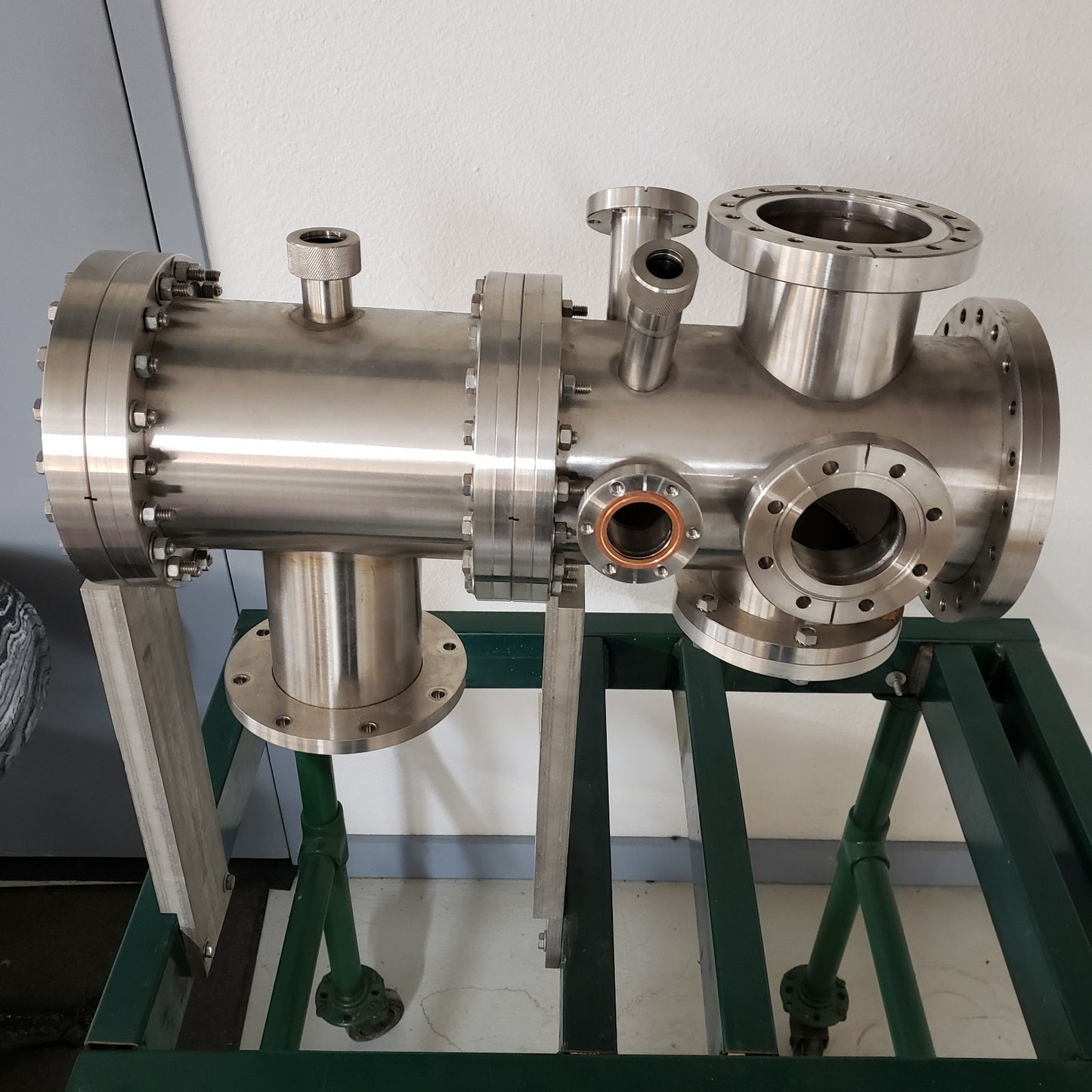 8" Ultra High Vacuum Chamber Conflat CF Flanges DN160CF Ultra Torr w/ Frame Cart