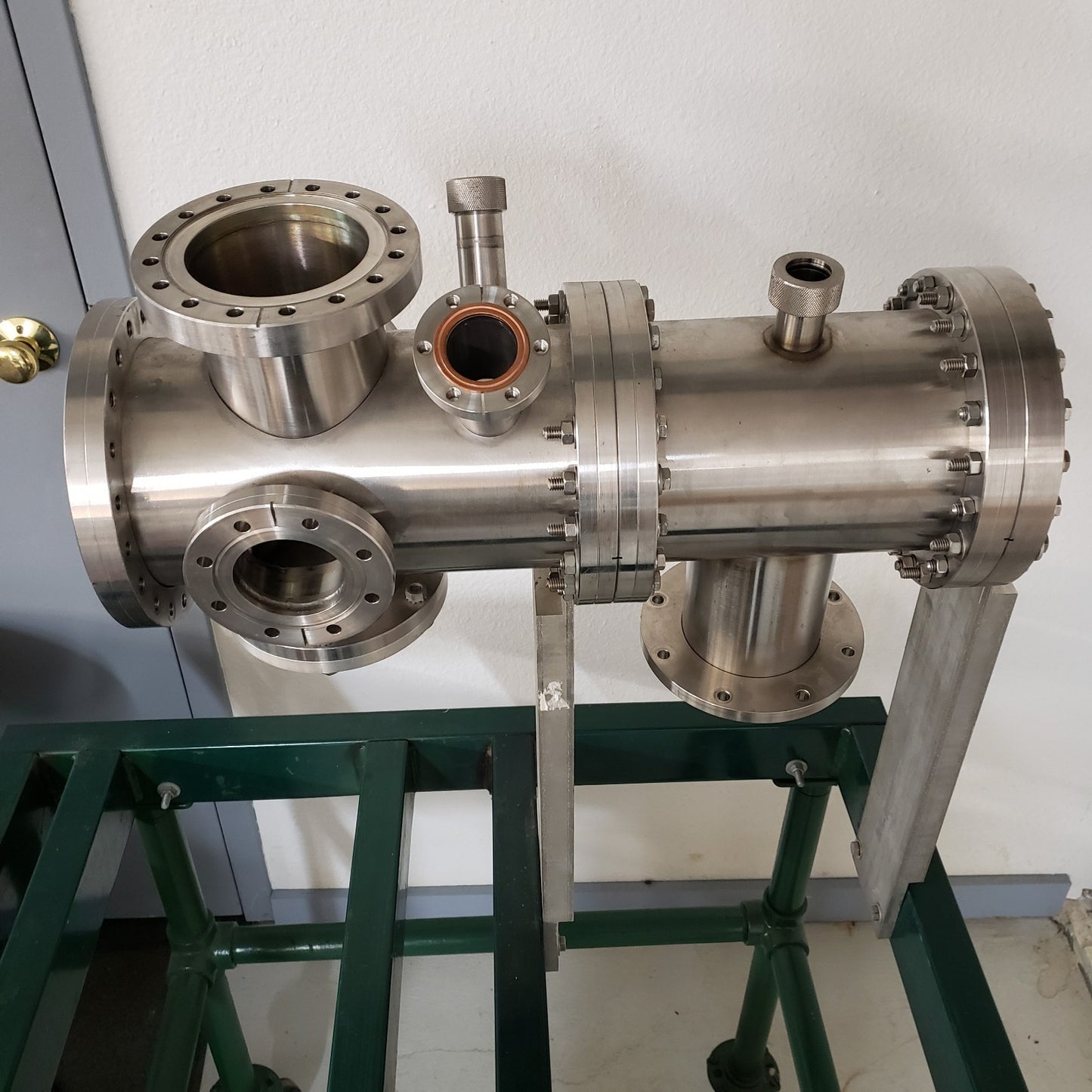 8" Ultra High Vacuum Chamber Conflat CF Flanges DN160CF Ultra Torr w/ Frame Cart