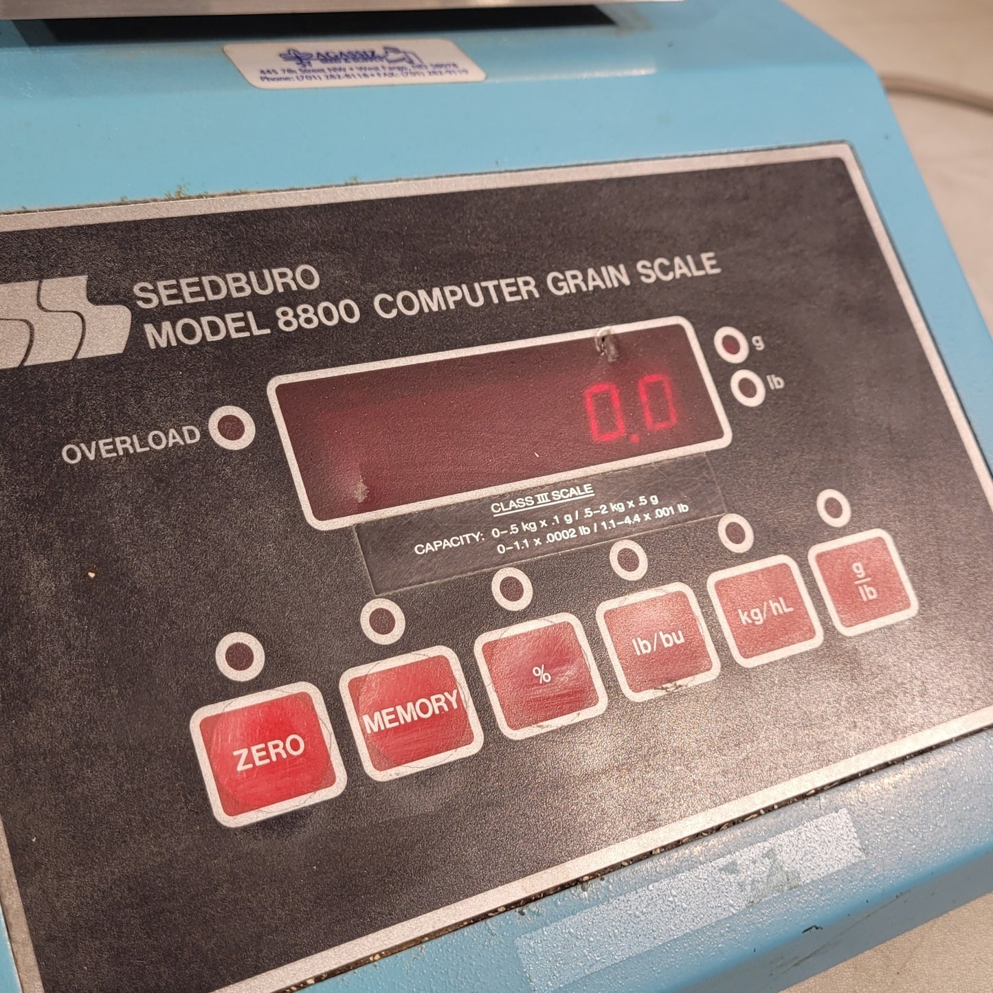 Seedburo 8800 Computer Grain Scale Balance Grams And IB Measure Electronic Weigh