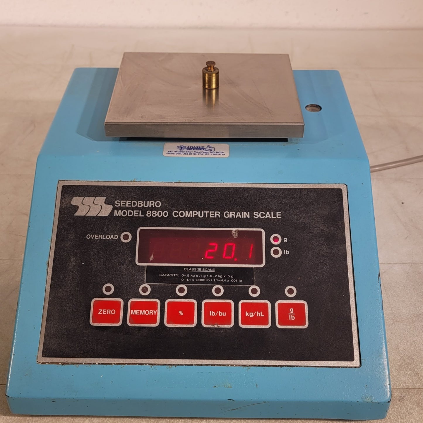 Seedburo 8800 Computer Grain Scale Balance Grams And IB Measure Electronic Weigh