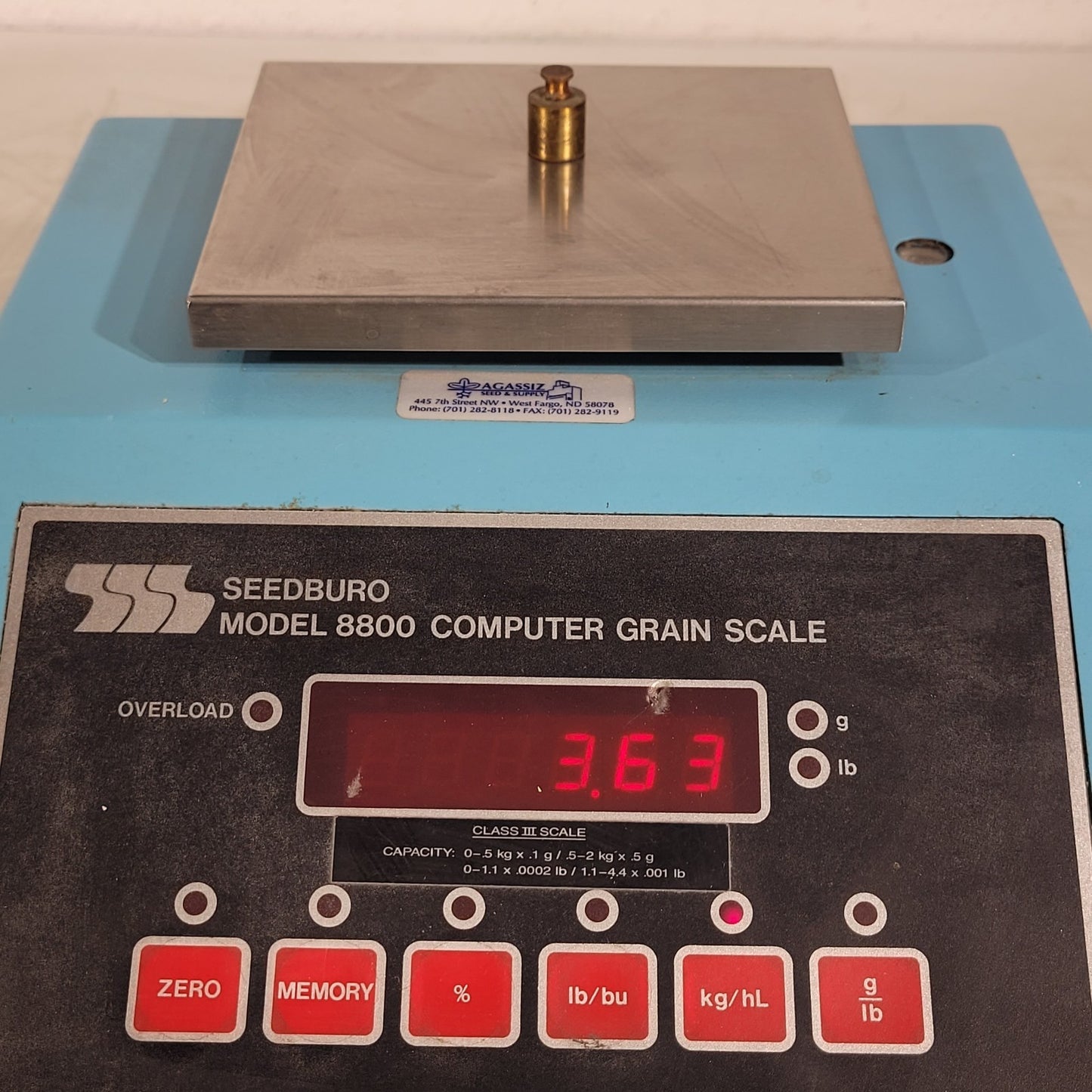 Seedburo 8800 Computer Grain Scale Balance Grams And IB Measure Electronic Weigh