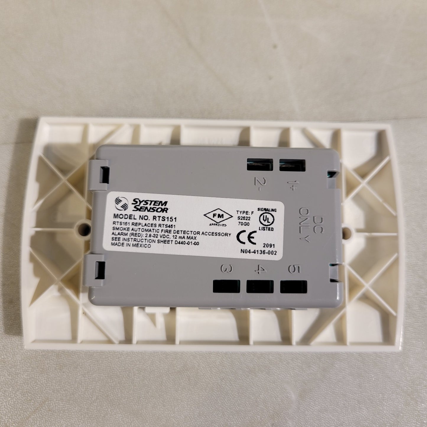 Sensor Systems RTS151 Smoke Automatic Fire Detector Accesory Replaces RTS451