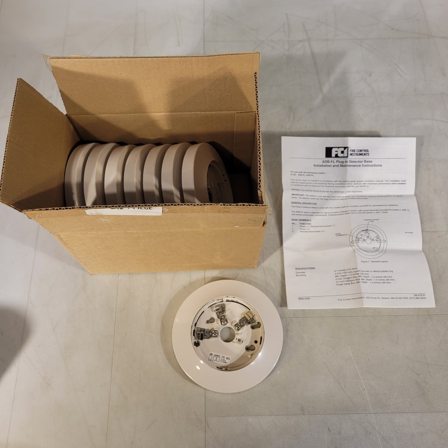 Lot Of 8 - Gamewell FCI ADB-FL Detector Mounting Base 110-90005