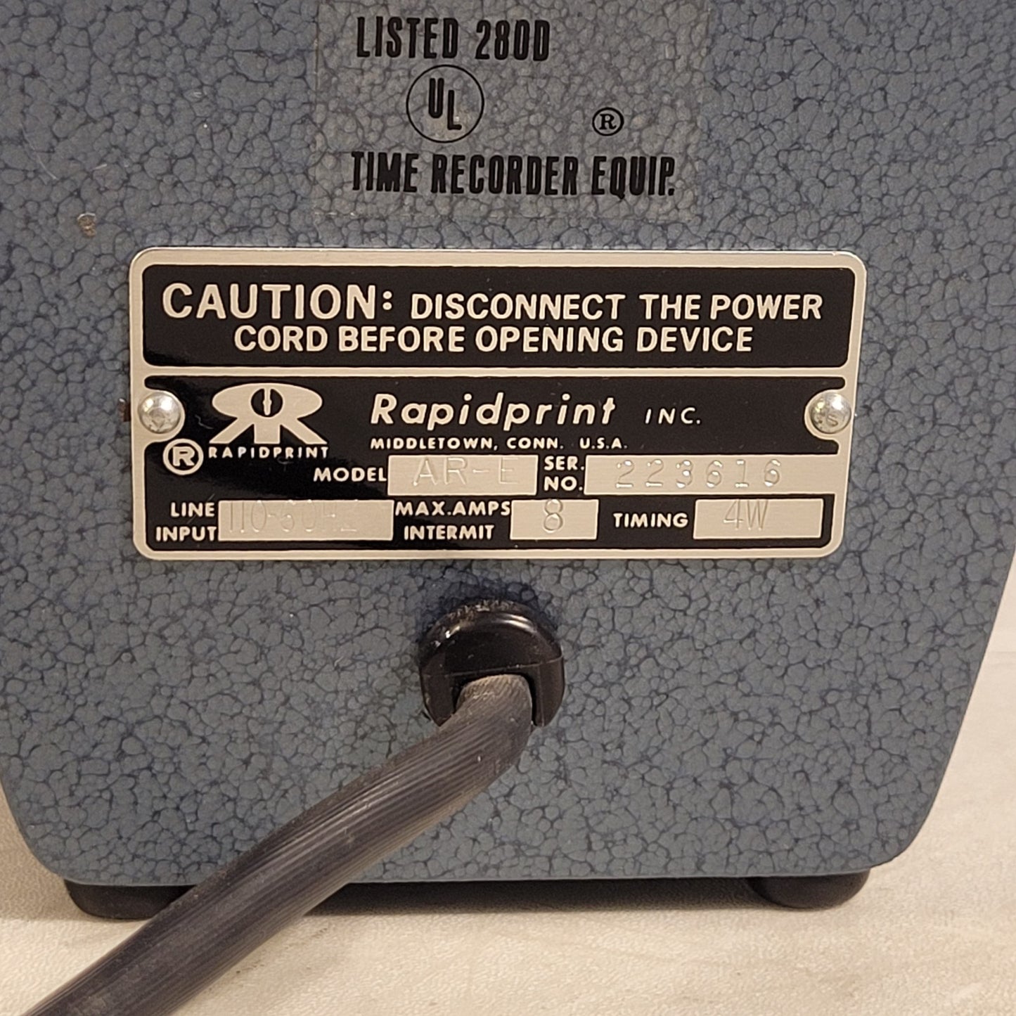 TESTED Rapidprint AR-E Automatic Time / Date Stamp With NO Key Working