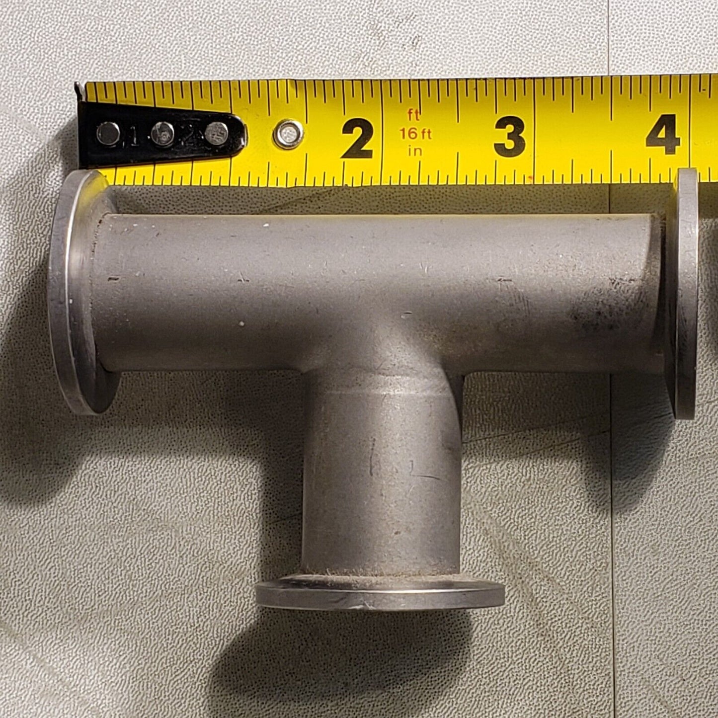 ISO KF25 NW25 Tee Style Fitting Stainless Steel High Vacuum 4" Length QF25