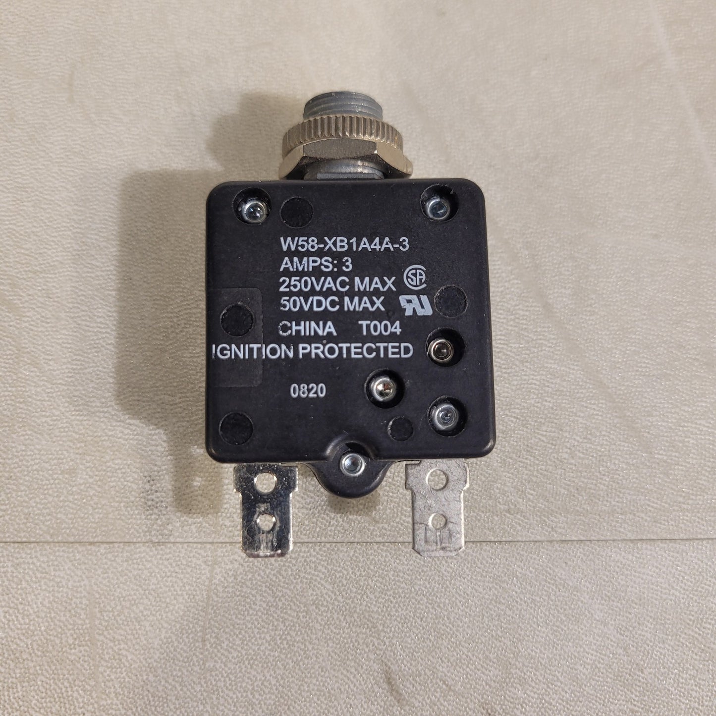 Tyco Electronics W58-XB1A4A-3 Thermal Circuit Breaker 250VAC 50VDC 3A max