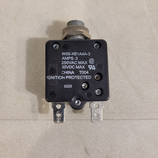 Tyco Electronics W58-XB1A4A-3 Thermal Circuit Breaker 250VAC 50VDC 3A max