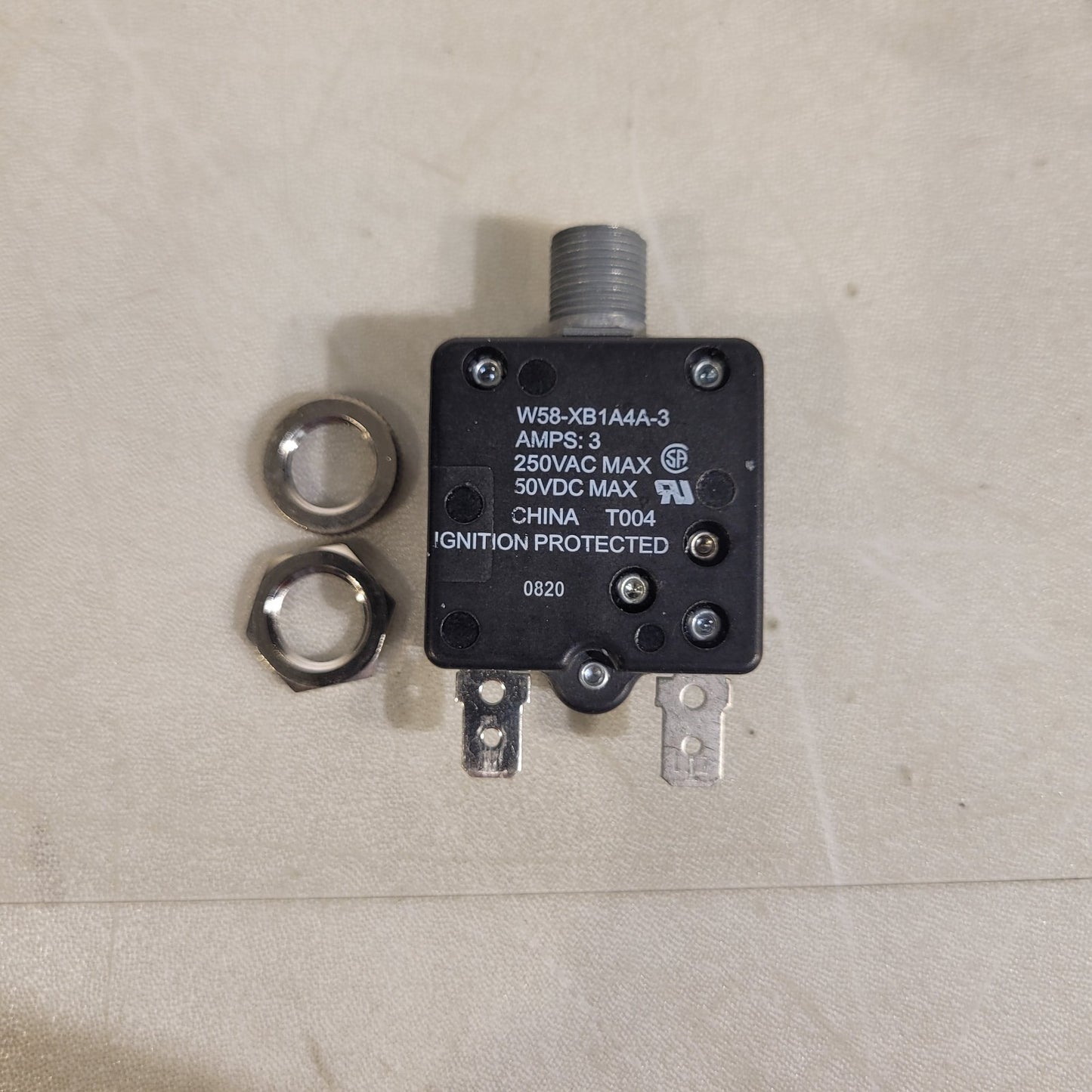 Tyco Electronics W58-XB1A4A-3 Thermal Circuit Breaker 250VAC 50VDC 3A max