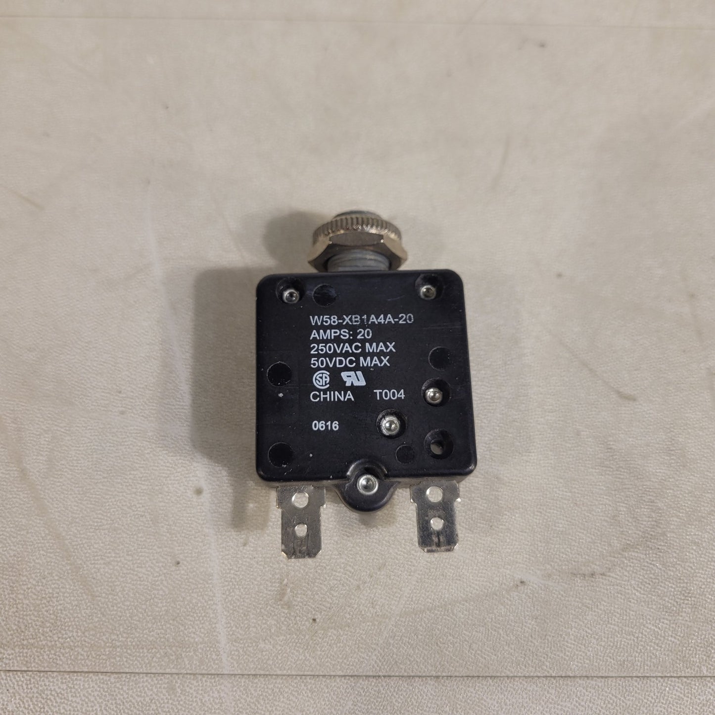 Tyco Electronics W58-XB1A4A-20 Thermal Circuit Breaker 250VAC 50VDC 20A max