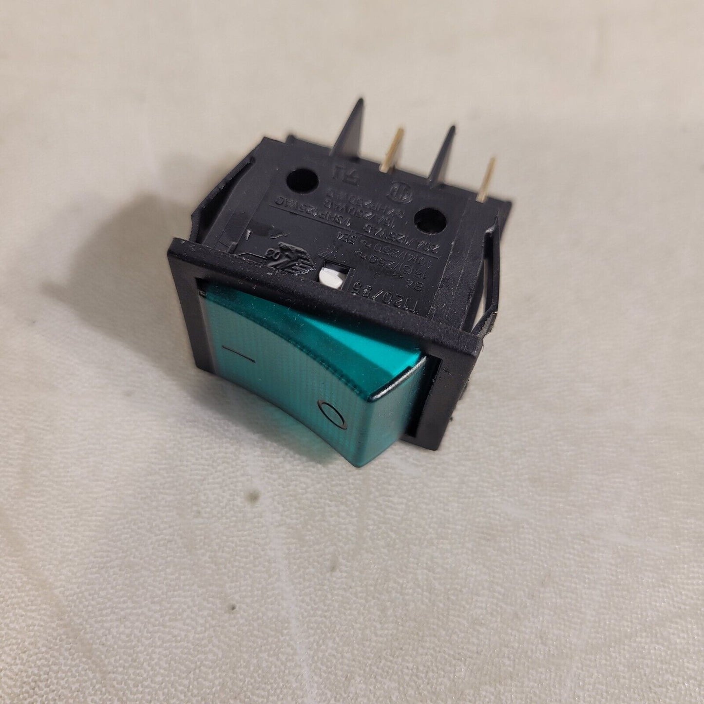 16A Green Rocker Power Switch, 250VAC T120/55  unbranded
