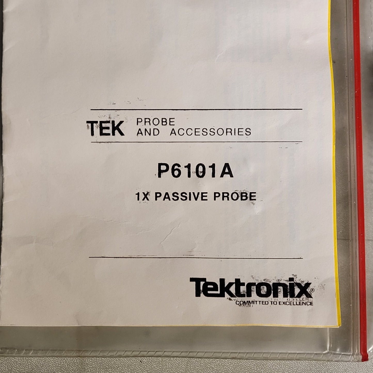 Tektronix P6101A 1X Passive Probe Oscilloscopes P6101A 1X BNC Male Manual, Leads