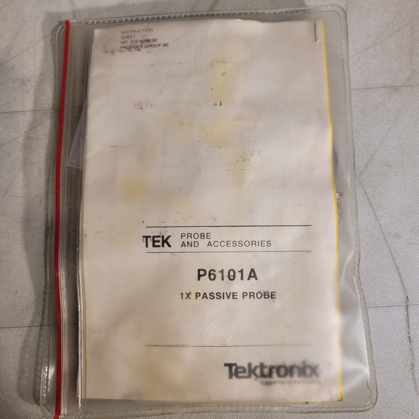 Tektronix P6101A 1X Passive Probe Oscilloscopes P6101A 1X BNC Male Manual, Leads