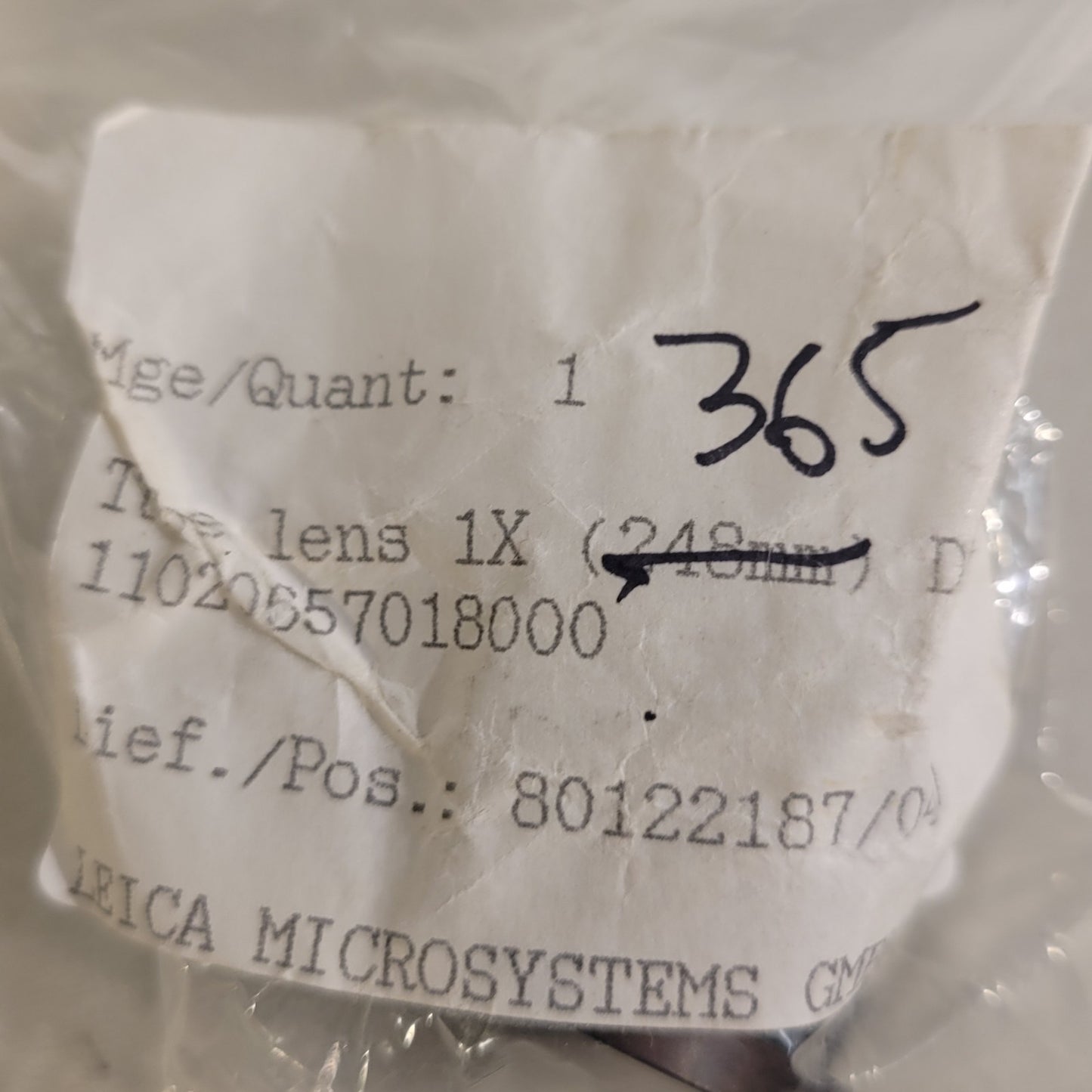 Leica Microsystem 365mm UV Geeignet Suitable Microscope Optical Lens Ultraviolet