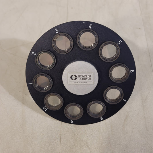 Spindler and Hoyer Resazurin ND Filter Wheel Neutral Density 10-Place Rotating