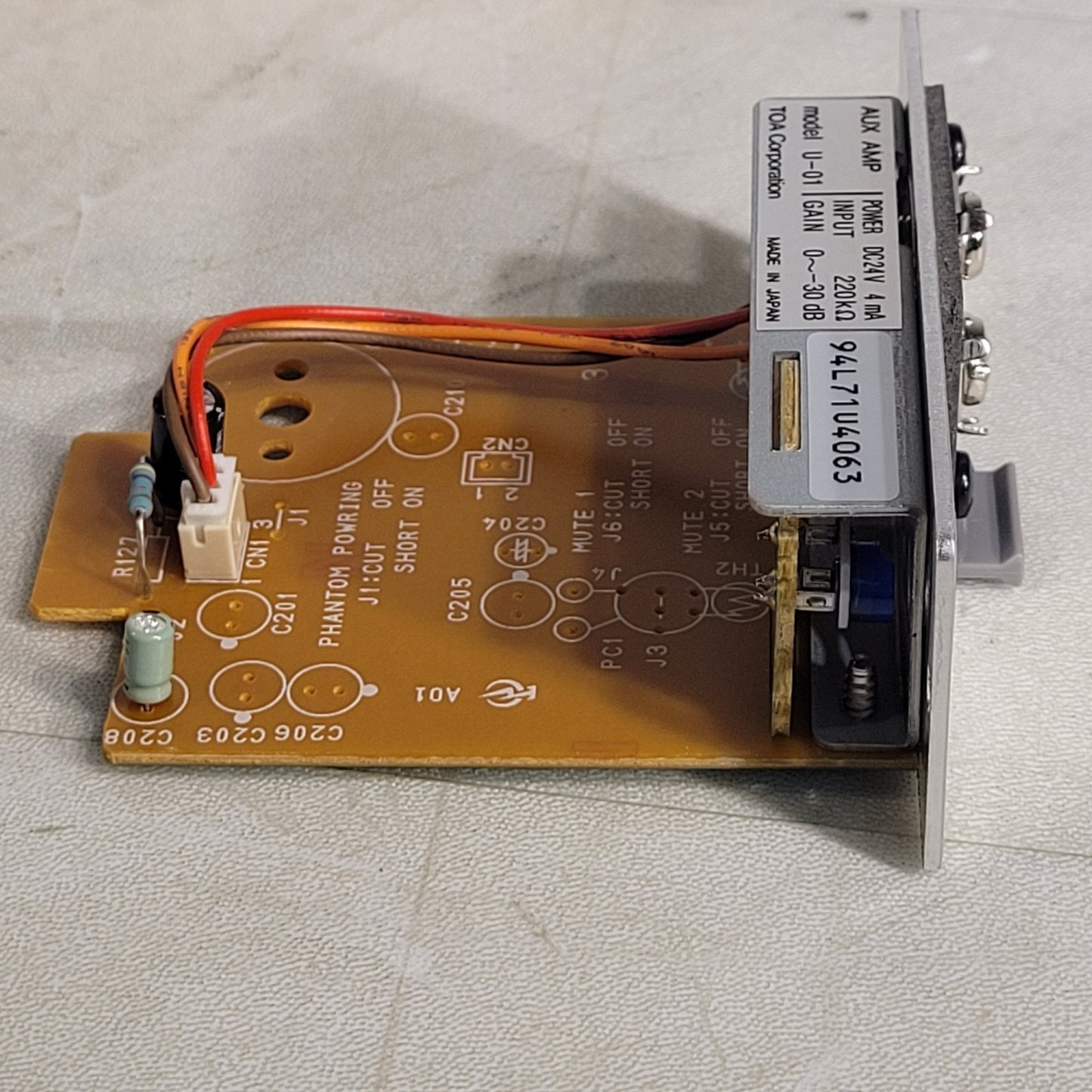 TOA U-01 Unbalanced Line Input 900 Series Removable Terminal Block Connector