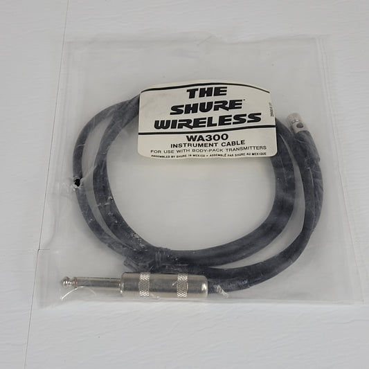Shure  Wireless WA300 Instrument Cable For Use With Body Unbalanced 1/4" to XLR