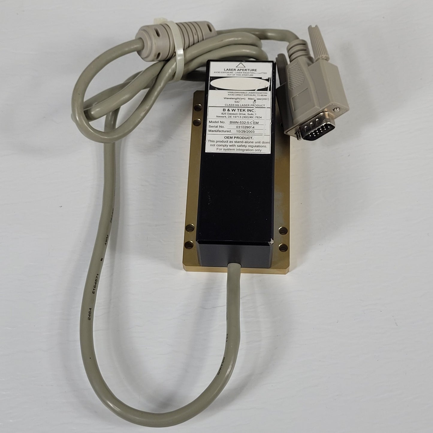 B&W Tek BWN-532-5-OEM Laser 532nm Green Wavelength 20mW MaxPower Class IIIb
