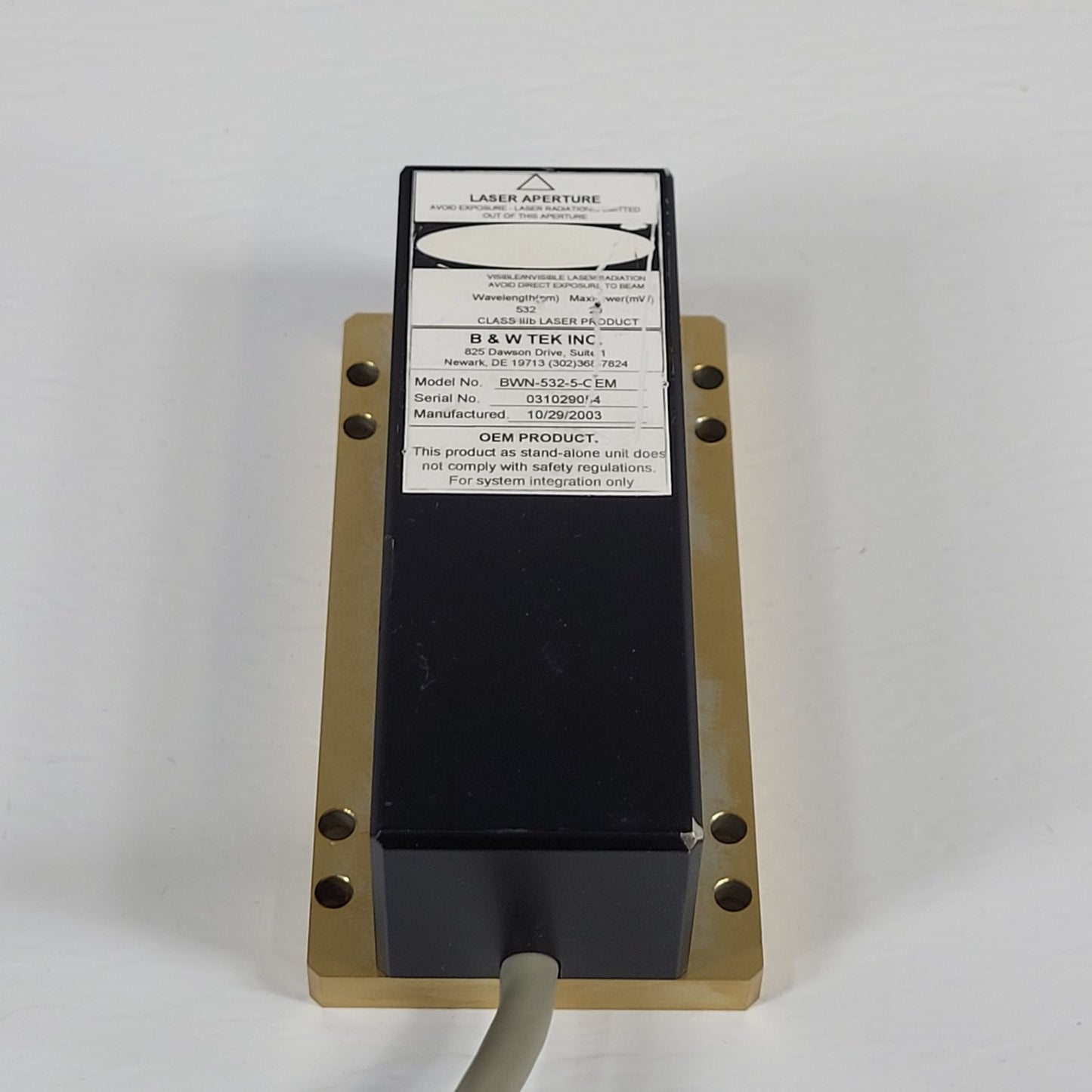 B&W Tek BWN-532-5-OEM Laser 532nm Green Wavelength 20mW MaxPower Class IIIb