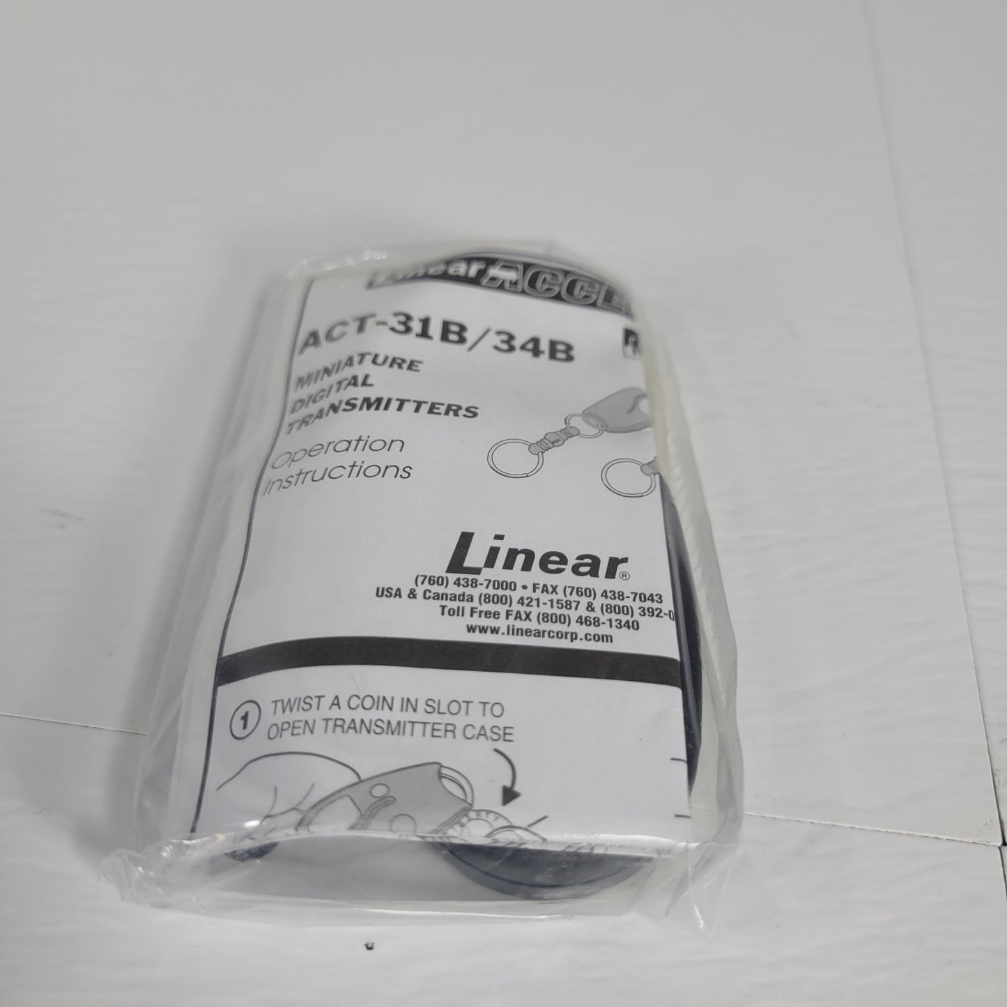 Keri Linear ACT-31B 4-Channel Block Coded Key Ring Transmitter Programable Fob